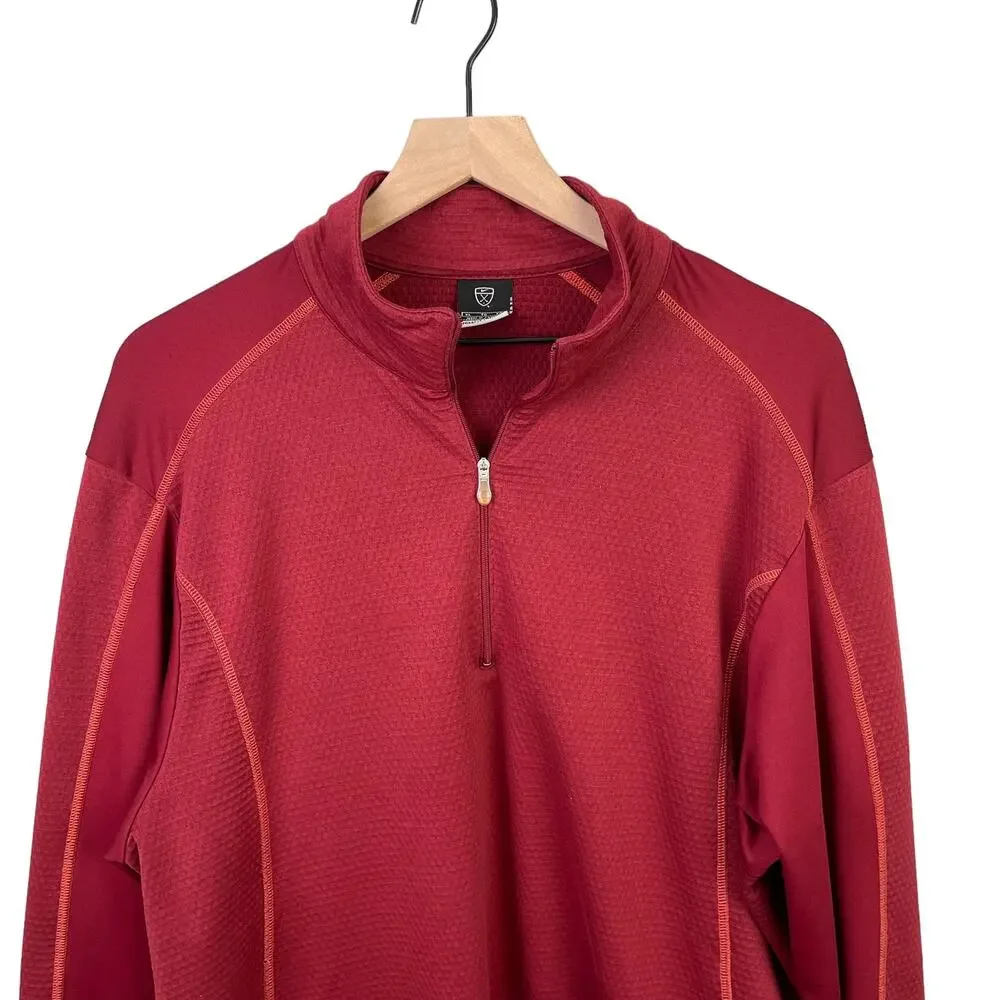 Nike Fit Sweater Therma Red and‎ Orane 1/4 Zip Warm Men's XL